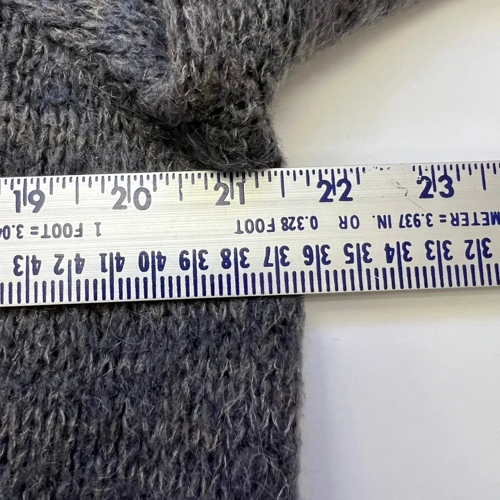 Free People Gray Deep V-Neck Sweater‎ Women's Small Alpaca Blend Soft Knit